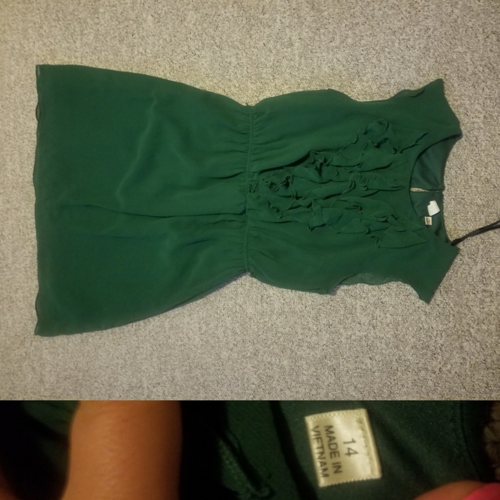 Green ruffles dress